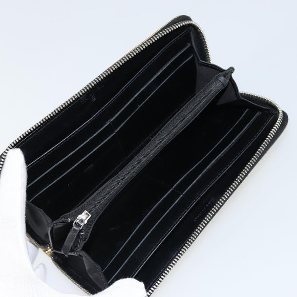 CHANEL Long Wallet Leather Gold Silver CC Auth 149215