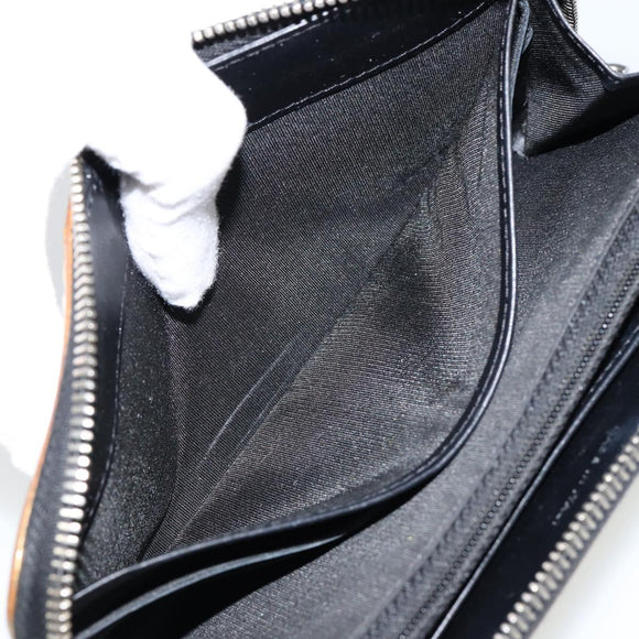 CHANEL Long Wallet Leather Gold Silver CC Auth 149215