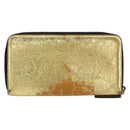 CHANEL Long Wallet Leather Gold Silver CC Auth 149215-2