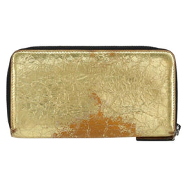 CHANEL Long Wallet Leather Gold Silver CC Auth 149215 - 0