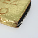 CHANEL Long Wallet Leather Gold Silver CC Auth 149215-7