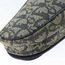 Christian Dior Trotter Canvas Saddle Pouch Navy Gold Auth 149216-7