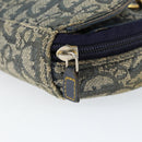 Christian Dior Trotter Canvas Saddle Pouch Navy Gold Auth 149216-8