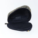 Christian Dior Trotter Canvas Saddle Pouch Navy Gold Auth 149216-10