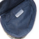 Christian Dior Trotter Canvas Saddle Pouch Navy Gold Auth 149216-11