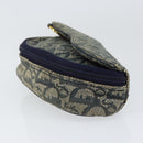 Christian Dior Trotter Canvas Saddle Pouch Navy Gold Auth 149216-3