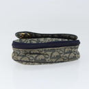 Christian Dior Trotter Canvas Saddle Pouch Navy Gold Auth 149216-6