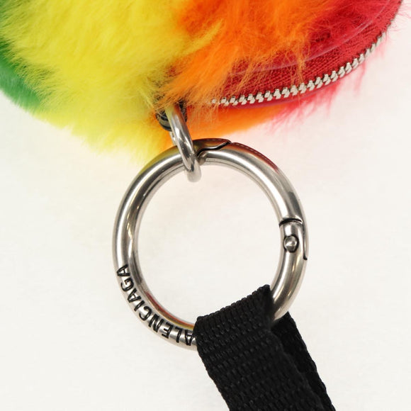 BALENCIAGA Shoulder Bag Fur Rainbow 677903 Auth 149218M