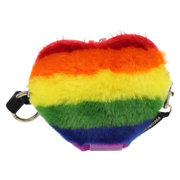 BALENCIAGA Shoulder Bag Fur Rainbow 677903 Auth 149218M