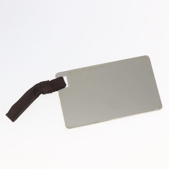 PRADA Accessory Pouch Leather Dark Brown Gold Auth 149220V