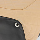 CHANEL Cambon Line Matelasse Tote Bag Lamb Skin Beige Silver CC Auth 149221-15
