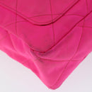 CHANEL Matelasse Chain Shoulder Bag Nylon Pink Gold CC Auth 149222-14