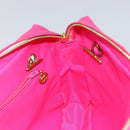 CHANEL Matelasse Chain Shoulder Bag Nylon Pink Gold CC Auth 149222-19