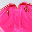 CHANEL Matelasse Chain Shoulder Bag Nylon Pink Gold CC Auth 149222-20