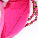 CHANEL Matelasse Chain Shoulder Bag Nylon Pink Gold CC Auth 149222-22