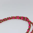 CHANEL Matelasse Chain Shoulder Bag Nylon Pink Gold CC Auth 149222-8