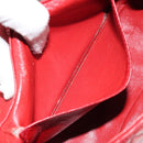 CHANEL Matelasse Chain Shoulder Bag Lamb Skin Red Gold CC Auth 149223-23