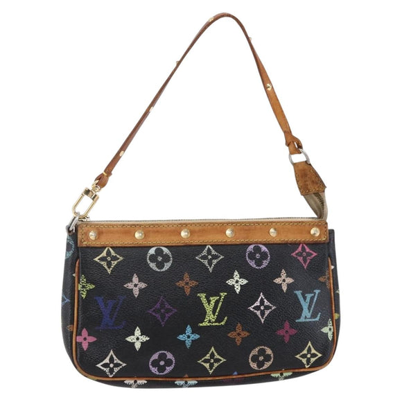 LOUIS VUITTON Multicolor Pochette Accessoires Täschchen Schwarz M92648 LV Auth 149228