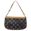 LOUIS VUITTON Multicolor Pochette Accessoires Pouch Black M92648 LV Auth 149228-2