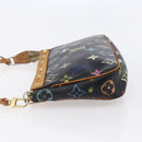 LOUIS VUITTON Multicolor Pochette Accessoires Pouch Black M92648 LV Auth 149228-3
