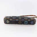 LOUIS VUITTON Multicolor Pochette Accessoires Pouch Black M92648 LV Auth 149228-5
