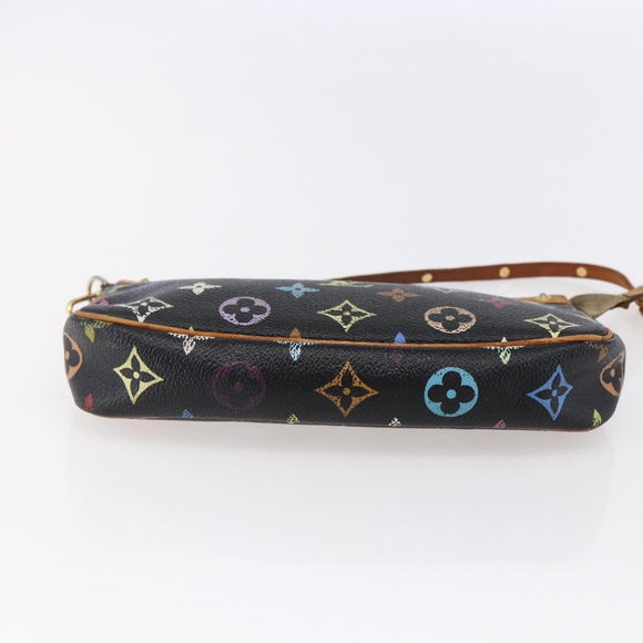 LOUIS VUITTON Multicolor Pochette Accessoires Pouch Black M92648 LV Auth 149228
