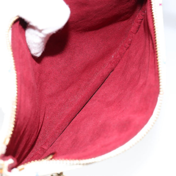 LOUIS VUITTON Monogram Multicolor Pochette GM Pouch White M60027 LV Auth 149229