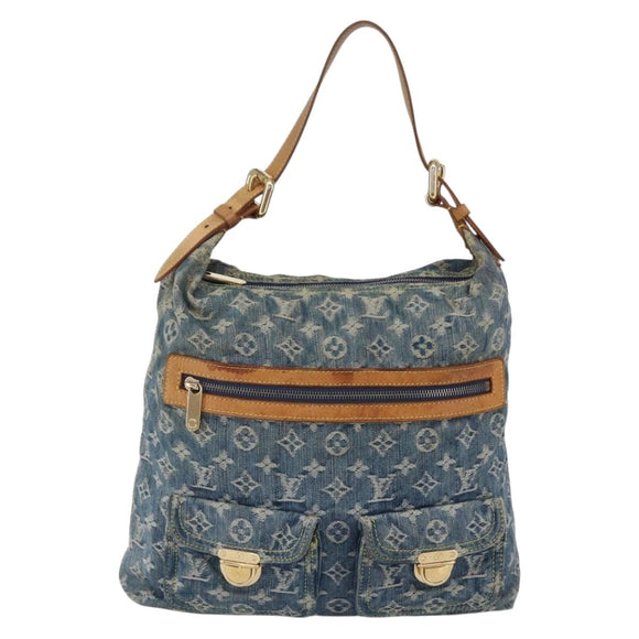 LOUIS VUITTON Monogram Denim Buggy GM Shoulder Bag Blue M95048 LV Auth 149230
