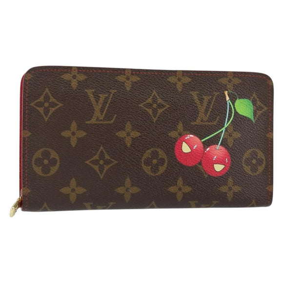 LOUIS VUITTON Monogram Cherry Porte Monnaie Zip Long Wallet M95006 Auth 149232V