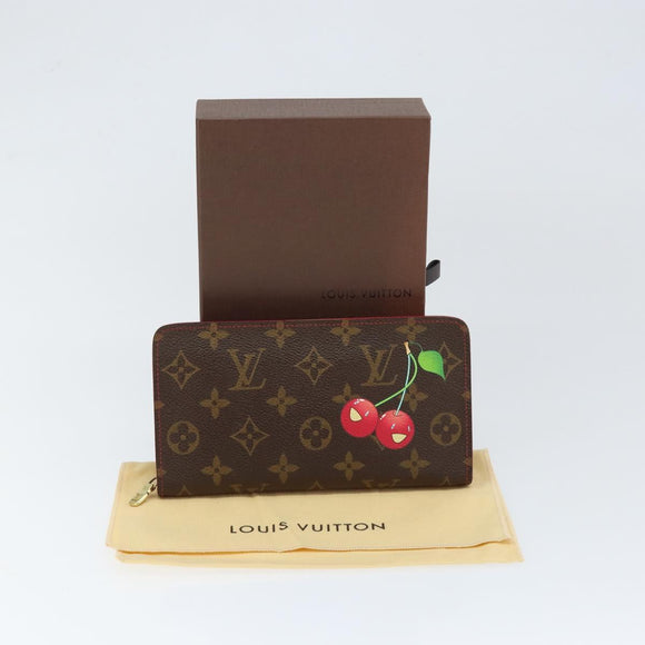 LOUIS VUITTON Monogram Cherry Porte Monnaie Zip Long Wallet M95006 Auth 149232V