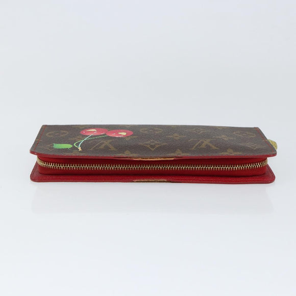 LOUIS VUITTON Monogram Cherry Porte Monnaie Zip Long Wallet M95006 Auth 149232V