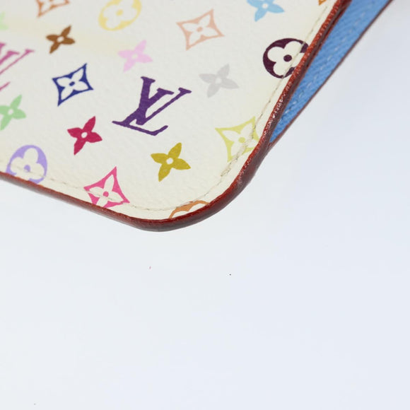 LOUIS VUITTON Multicolor Pochette ClesNM Coin Purse White M93734 LV Auth 149233V