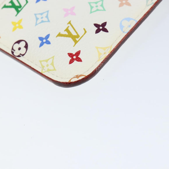 LOUIS VUITTON Multicolor Pochette ClesNM Coin Purse White M93734 LV Auth 149233V