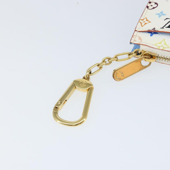 LOUIS VUITTON Multicolor Pochette ClesNM Coin Purse White M93734 LV Auth 149233V