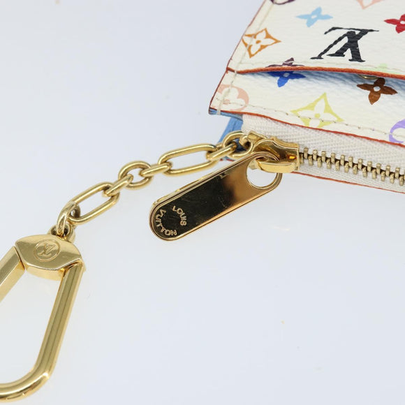 LOUIS VUITTON Multicolor Pochette ClesNM Coin Purse White M93734 LV Auth 149233V