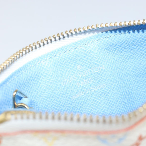 LOUIS VUITTON Multicolor Pochette ClesNM Coin Purse White M93734 LV Auth 149233V