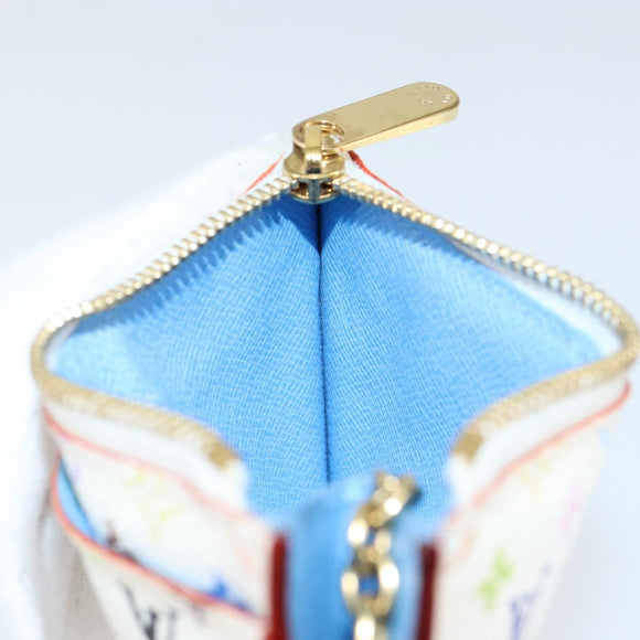 LOUIS VUITTON Multicolor Pochette ClesNM Coin Purse White M93734 LV Auth 149233V