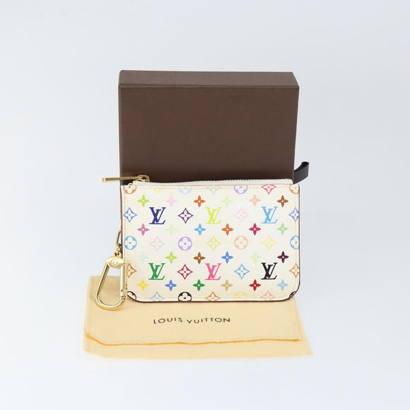 LOUIS VUITTON Multicolor Pochette ClesNM Coin Purse White M93734 LV Auth 149233V