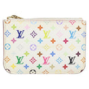LOUIS VUITTON Multicolor Pochette ClesNM Coin Purse White M93734 LV Auth 149233V-13