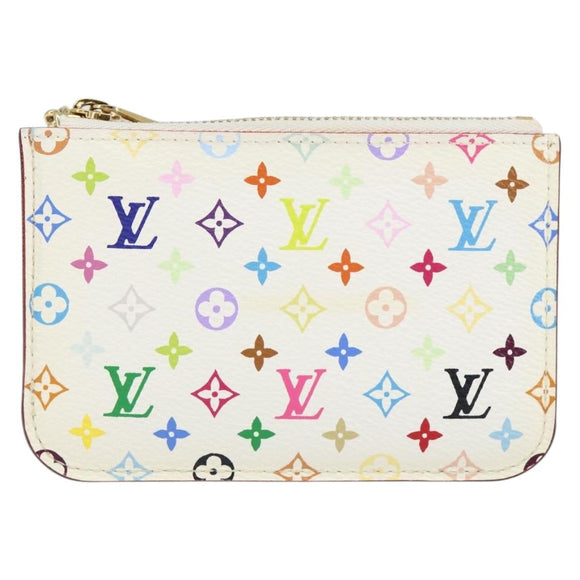 LOUIS VUITTON Multicolor Pochette ClesNM Coin Purse White M93734 LV Auth 149233V