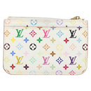 LOUIS VUITTON Multicolor Pochette ClesNM Coin Purse White M93734 LV Auth 149233V-2
