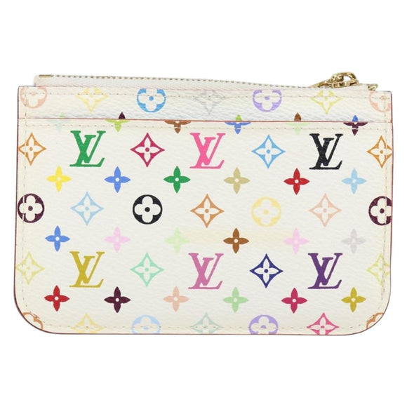 LOUIS VUITTON Multicolor Pochette ClesNM Coin Purse White M93734 LV Auth 149233V