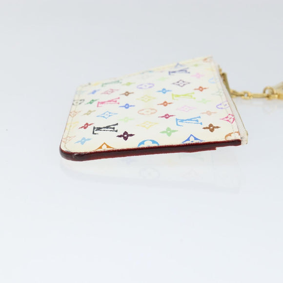 LOUIS VUITTON Multicolor Pochette ClesNM Coin Purse White M93734 LV Auth 149233V