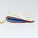 LOUIS VUITTON Multicolor Pochette ClesNM Coin Purse White M93734 LV Auth 149233V-4