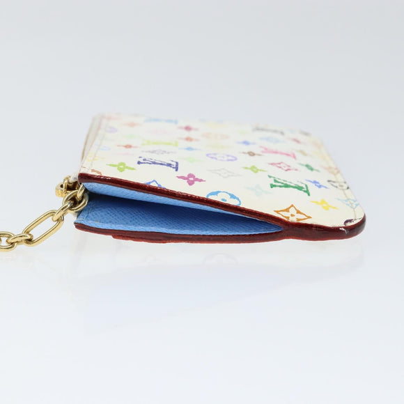 LOUIS VUITTON Multicolor Pochette ClesNM Coin Purse White M93734 LV Auth 149233V
