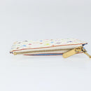 LOUIS VUITTON Multicolor Pochette ClesNM Coin Purse White M93734 LV Auth 149233V-5