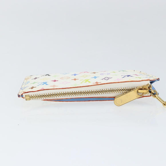 LOUIS VUITTON Multicolor Pochette ClesNM Coin Purse White M93734 LV Auth 149233V