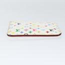 LOUIS VUITTON Multicolor Pochette ClesNM Coin Purse White M93734 LV Auth 149233V-6