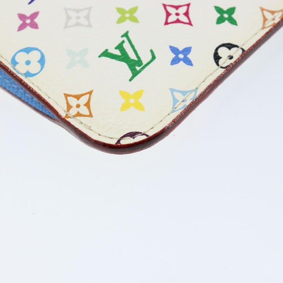 LOUIS VUITTON Multicolor Pochette ClesNM Coin Purse White M93734 LV Auth 149233V