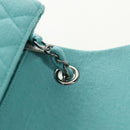 CHANEL Matelasse 20 Chain Bag Cotton Turquoise Blue Silver CC Auth 149236SAM-24